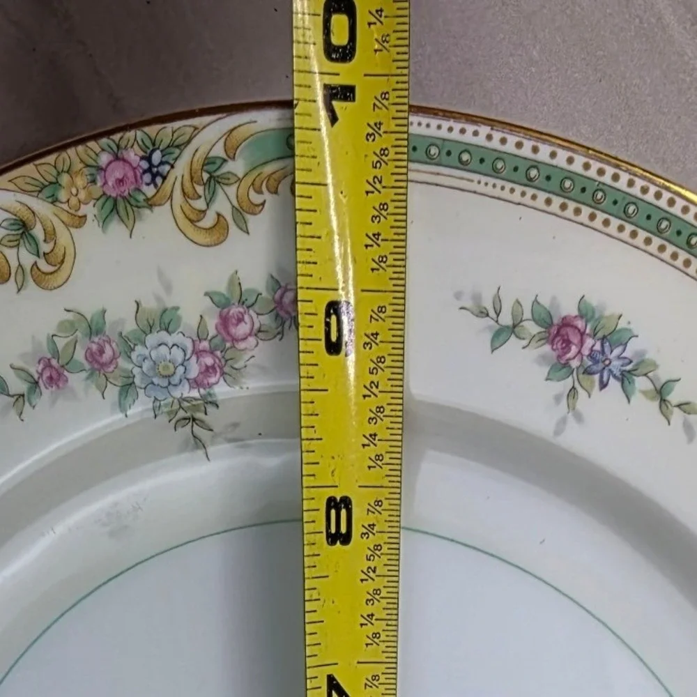 Noritake China Plaza Dinner Plates Set‎ of 5 Vintage Floral Gold Trim Japan 10